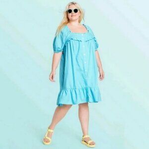 Stoney Clover Lane x Target | Blue Linen Blend Ruffle Dress Size 3X